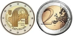 2 euro (25 Aniversario de la República Eslovaca) from Slovakia