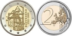 2 euro (300 Aniversario de la primera máquina de vapor eslovaca) from Slovakia