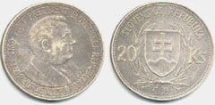 20 korún (Jozef Tiso, First President of the Slovakian State) from Slovakia