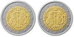 2 euro (1150th Anniversary of Constantine's Mission (Cyril) y Metodio en la Gran Moravia) from Slovakia