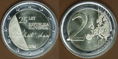2 euro (25th Anniversary of the Independence of the Republic of Slovenia) from Slovenia