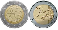 2 euro (10 Aniversario de la Unión Económica Monetaria / UEM / EMU) from Slovenia