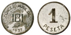1 peseta ( Ibi -Alicante) from Spain-Civil War