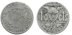 10 centimos  (Olot) from Spain-Civil War