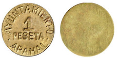 1 peseta  (Arahal) from Spain-Civil War