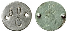 50 centimos (Gratallops) from Spain-Civil War