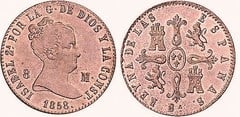 8 maravedíes (Isabel II) from Spain