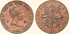 2 maravedíes (Isabel II) from Spain
