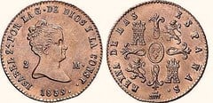 2 maravedíes (Isabel II) from Spain