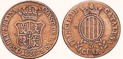 3 cuartos (Elizabeth II) from Spain