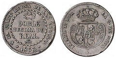 Doble décima de real (Isabel II) from Spain