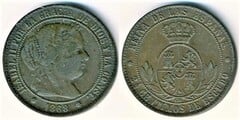 2 1/2 céntimos de escudo (Isabel II) from Spain