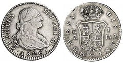 1 real (Carlos IV) from Spain