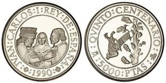 5.000 pesetas (V Centenario del Descubrimiento de América) from Spain