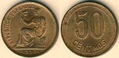 50 céntimos (II Republic) from Spain