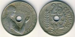 25 céntimos (II Republic) from Spain