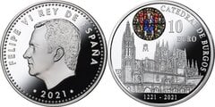 10 euro (800th Anniversary of the beginning of the construction of Burgos Cathedral) from Spain