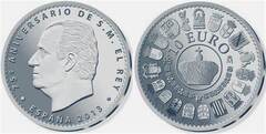 10 euro (75 Aniversario de S.M. el Rey) from Spain