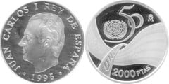 2.000 pesetas (50th Anniversary of the UN) from Spain