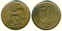 50 céntimos (II Republic) from Spain