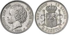 2 pesetas (Alfonso XIII) from Spain