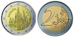 2 euro (Patrimonio de la Humanidad de la UNESCO - Catedral de Burgos) from Spain