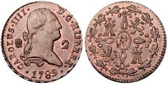 2 maravedíes (Charles IV) from Spain