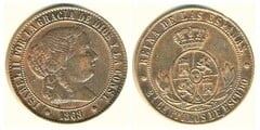2 1/2 céntimos de escudo (Isabel II) from Spain