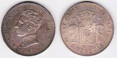 2 pesetas (Alfonso XIII) from Spain