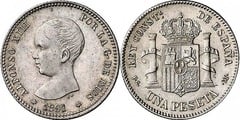 1 peseta (Alfonso XIII) from Spain