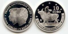 10 euro (Primer Aniversario del Euro) from Spain