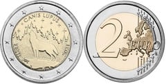 2 euro (Wolf - Estonian national animal) from Estonia