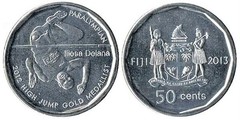 50 cents (Atleta paralímpico de salto de altura de Fiji, Iliesa Delana) from Fiji