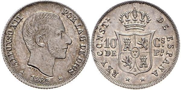 Photo of 10 céntimos de peso (Periodo colonial Español)
