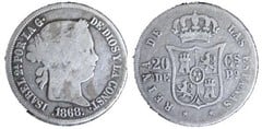 20 céntimos de peso (Periodo Colonial Español) from Philippines