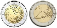 2 euro (150 Aniversario del Nacimiento de Jean Sibelius) from Finland