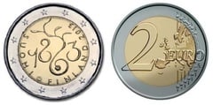 2 euro (150 Aniversario del Parlamento de 1863) from Finland