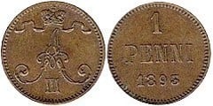 1 penni (Gobierno ruso) from Finland