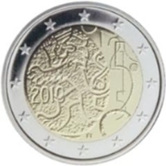 2 euro (150 Aniversario de la Moneda de Finlandia) from Finland