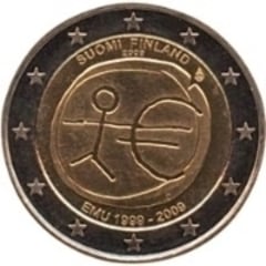 2 euro (10 Aniversario de la Unión Económica Monetaria / UEM / EMU) from Finland