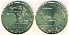 5 euro (150 Aniversario de la desmilitarización de Aland) from Finland