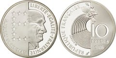 10 francs (100th Anniversary of Robert Schuman) from France