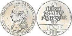 100 francs (230 Aniversario del Nacimiento del Gral. Lafayette) from France