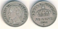20 centimes (Napoleon III) from France