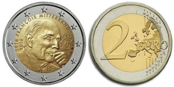 Photo of 2 euro (100 Aniversario del Nacimiento de François Miterrand)