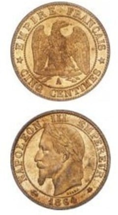 5 centimes (Napoleon III) from France