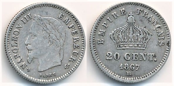 Photo of 20 centimes (Napoleón III)