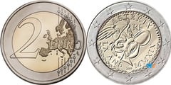 2 euro (60th Anniversary of the First Publication of Asterix) from France