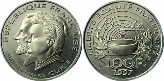 Photo of 100 francs (Pierre y Maria Curie)