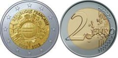 2 euro (10 Aniversario de la Circulación del Euro) from France